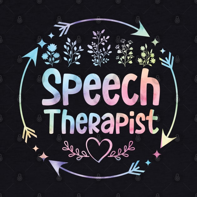 Speech Therapist cute floral watercolor by ARTBYHM